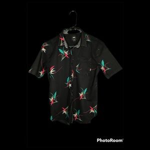 Vans Shade Black Floral Woven Short Sleeve Button Up Shirt - XL mens shirt